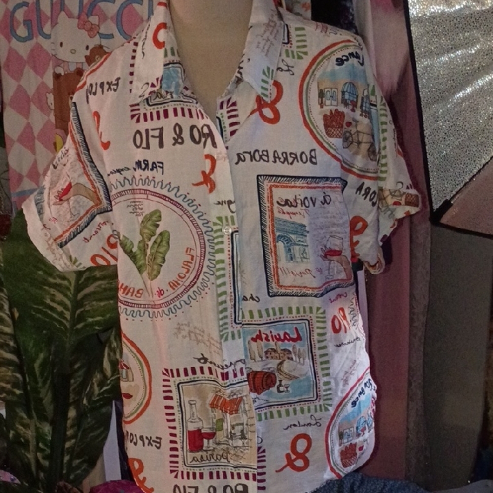 Milk & Honey Women's Multicolor Graphic Short Sleeve Shirt